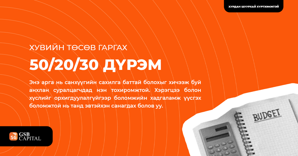 ХУВИЙН ТӨСӨВ ГАРГАХ “Тавь-Хорь-Гуч”-ийн дүрэм